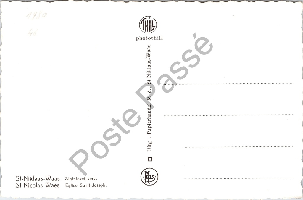 Sint-Niklaas - "Sint-Jozefskerk" - Zicht op de Sint-Jozefskerk – achterzijde van de originele postkaart