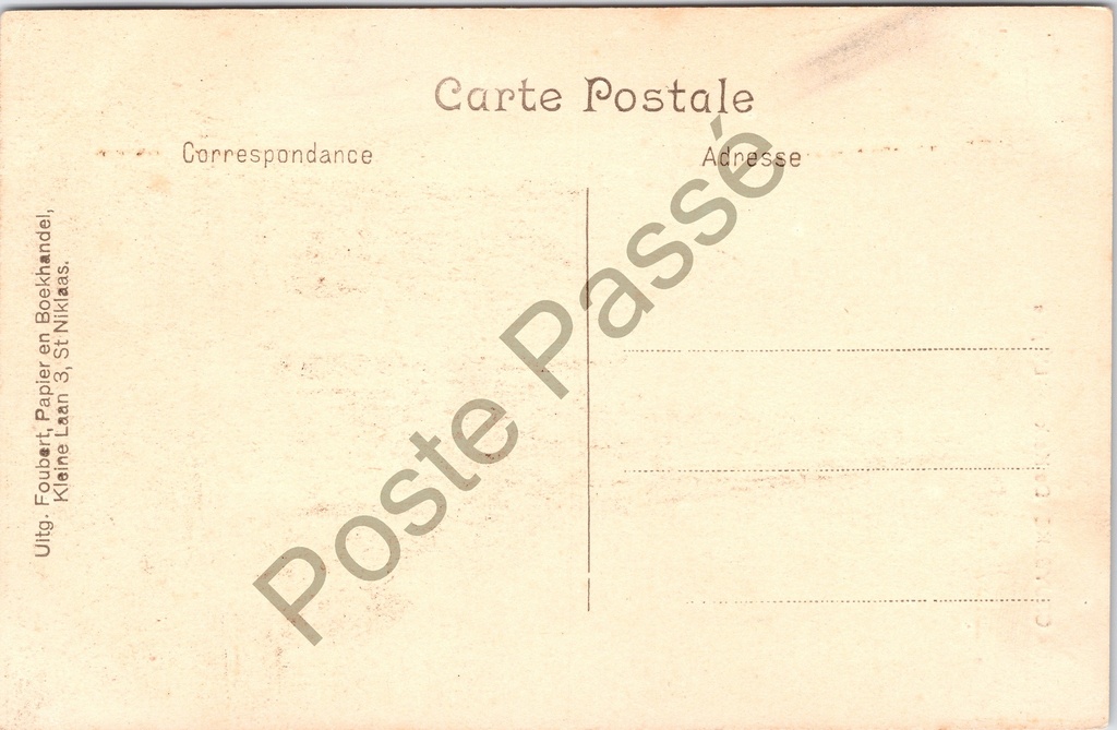 Kruibeke - "De Kerk - L'Eglise" - Zicht op de kerk – achterzijde van de originele postkaart