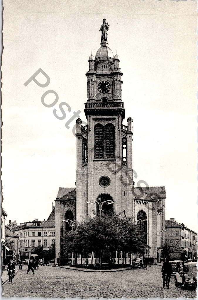 Sint-Niklaas - "O.-L.-Vr. Kerk." - Onze-Lieve-Vrouwkerk op de Grote Markt – originele postkaart, afbeelding 2