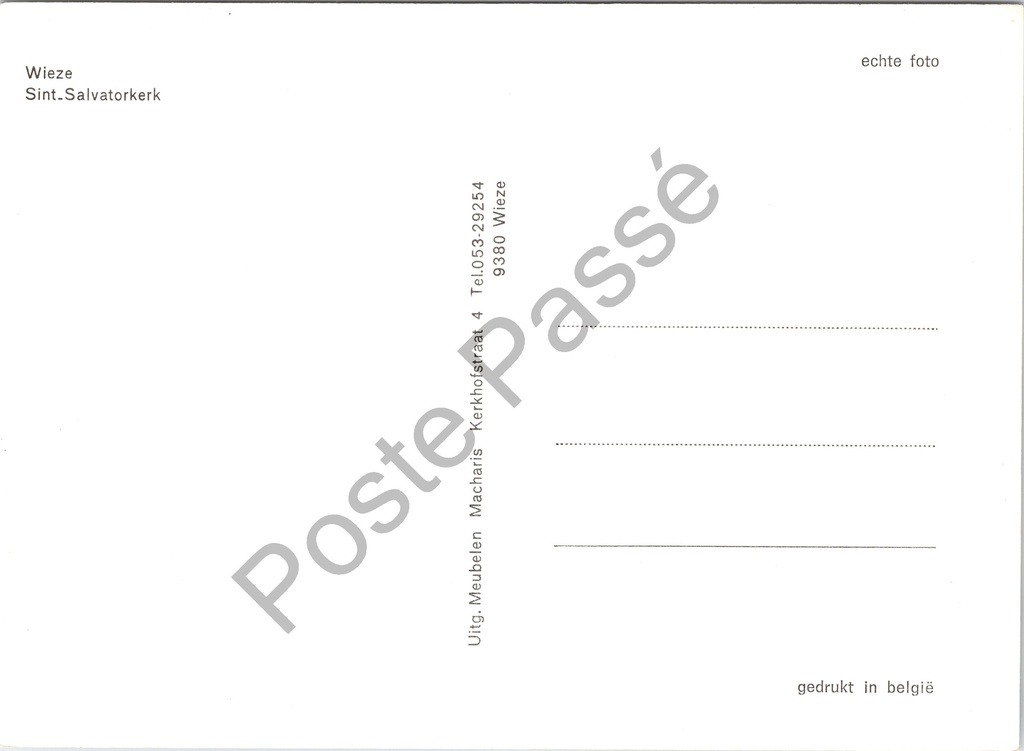 Wieze - "Sint-Salvatorkerk" - Zicht op de Sint-Salvatorkerk – achterzijde van de originele postkaart