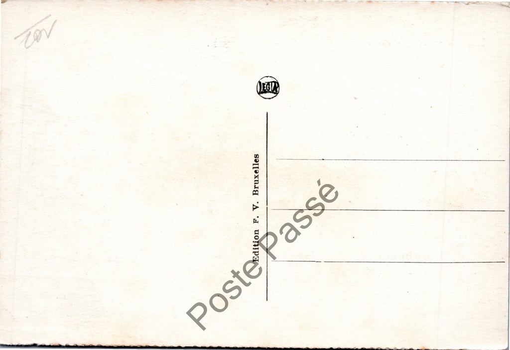 Brussel - "Place Royale" - Koningsplein met Sint-Jacobskerk – achterzijde van de originele postkaart