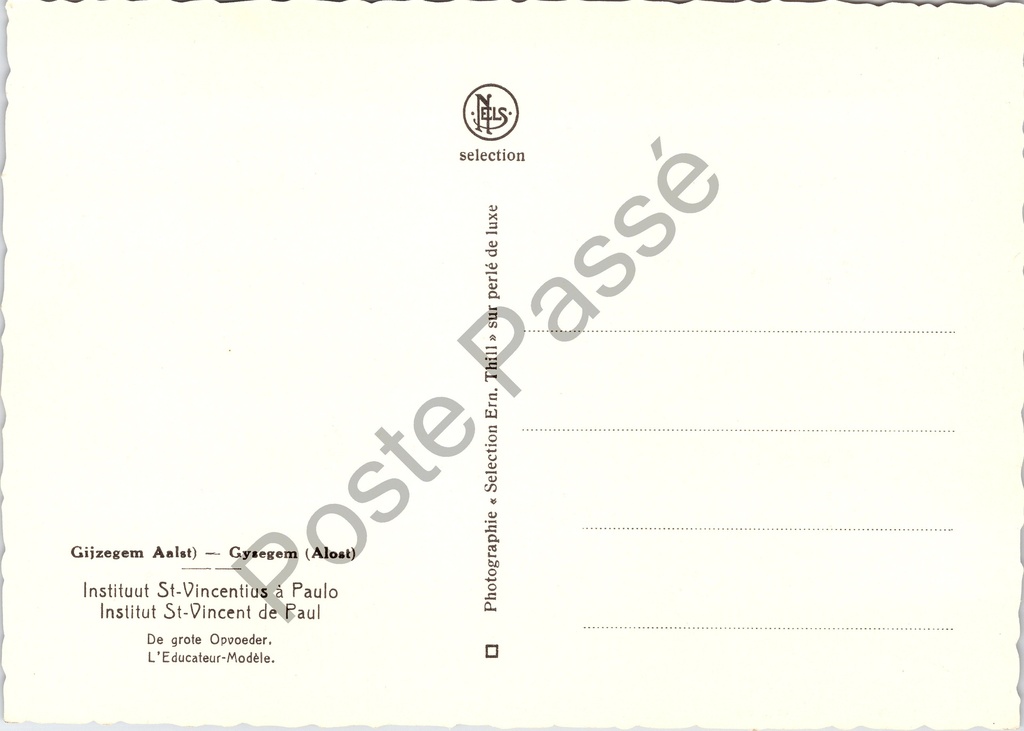 Aalst - "De grote Opvoeder / L'Educateur-Modèle" - Sacré-Cœurbeeld – achterzijde van de originele postkaart