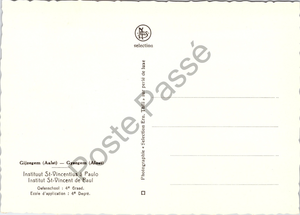 Aalst - "Instituut St-Vincentius à Paulo" - Keuken van het Sint-Vincentiusinstituut – achterzijde van de originele postkaart