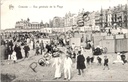 Oostende - "Vue générale de la Plage" - Algemeen zicht op het strand met badkarren – achterzijde van de originele postkaart