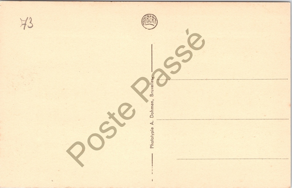Oostende - "La Digue et la Plage" - Zeedijk en strand met Grand Hôtel-gebouwen – achterzijde van de originele postkaart