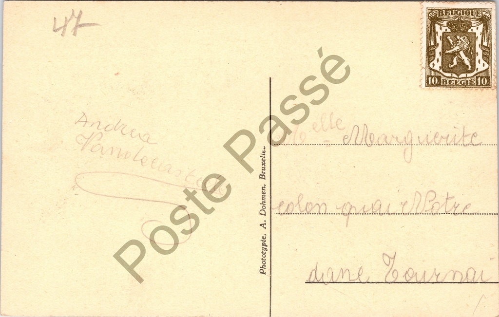 Blankenberge - "La Plage face le Casino" - Strand voor het Casino – achterzijde van de originele postkaart
