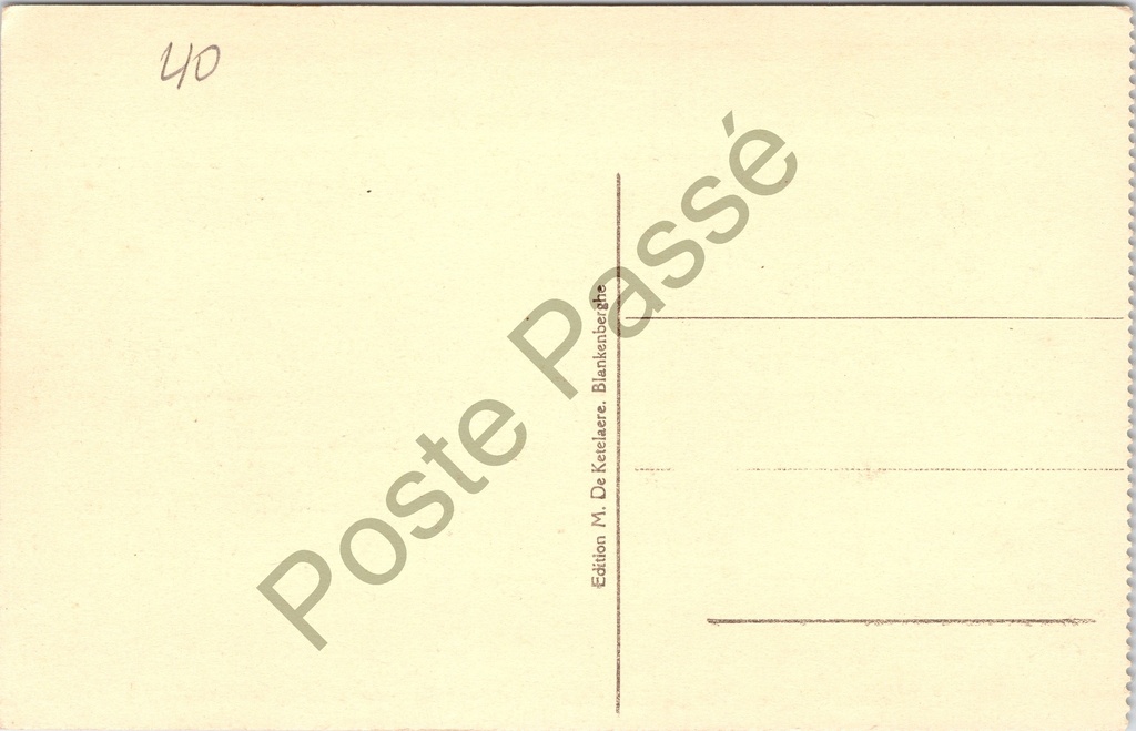 Blankenberge - "Vue générale de la Plage" - Algemeen zicht op het strand – achterzijde van de originele postkaart