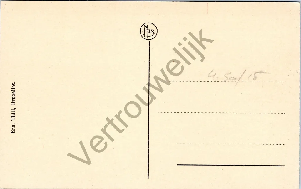 Gent- "Maison de Melle lez-Gand La cage d'escalier." - Trappenhuis van het Huis – achterzijde van de originele postkaart