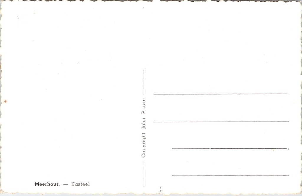 Meerhout - "Kasteel" - Het kasteel van Meerhout – achterzijde van de originele postkaart