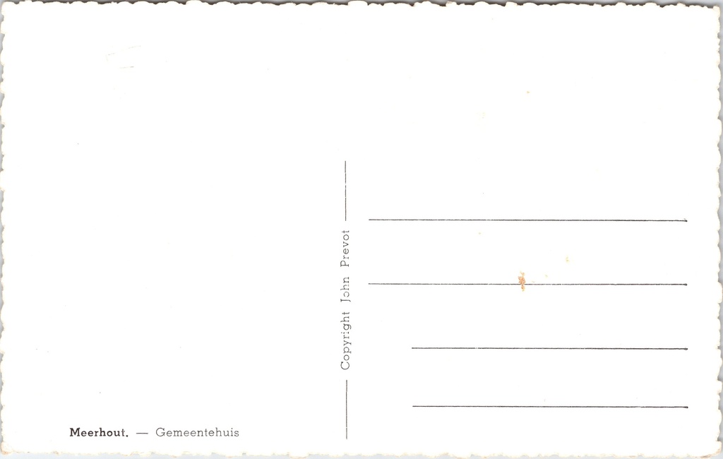 Meerhout - "Gemeentehuis" - Gemeentehuis van Meerhout – achterzijde van de originele postkaart