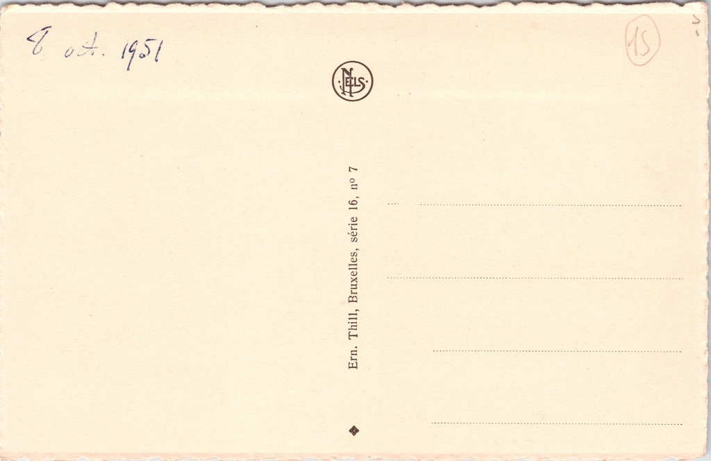 Namur - "La Bourse de Commerce" - Handelsbeurs op de Markt – achterzijde van de originele postkaart