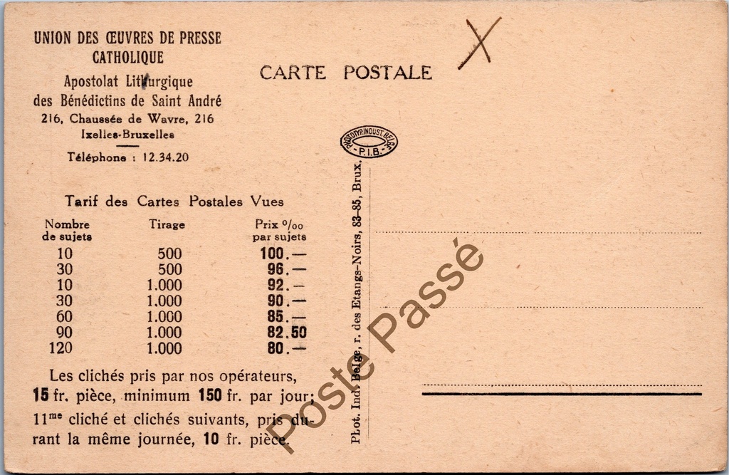 Brussel - "Maison du Roi (Grand'Place)" - Broodhuis op de Grote Markt – achterzijde van de originele postkaart