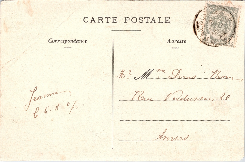 Rochefort - "Portique des Draperies" - Grotten van Han, Portiek der Gordijnen – achterzijde van de originele postkaart
