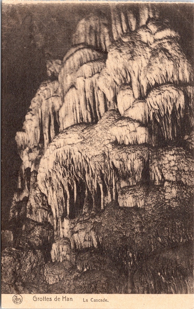Rochefort - "La Cascade" - De Cascade in de Grotten van Han – achterzijde van de originele postkaart