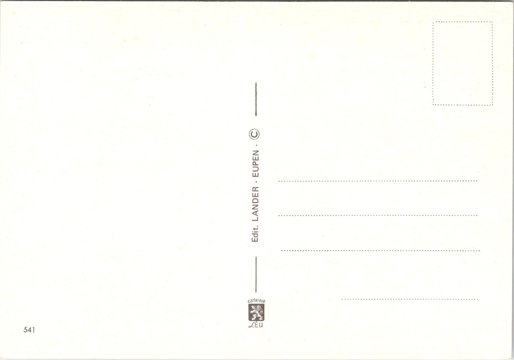 Saint-Hubert - "ST. HUBERT" - Multiview met basiliek, wildpark, vliegveld – achterzijde van de originele postkaart