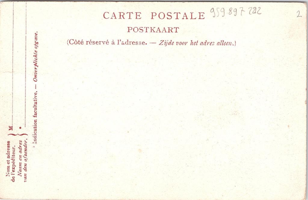 Dinant - "La Meuse vers Neffe" - De Maas richting Neffe – achterzijde van de originele postkaart