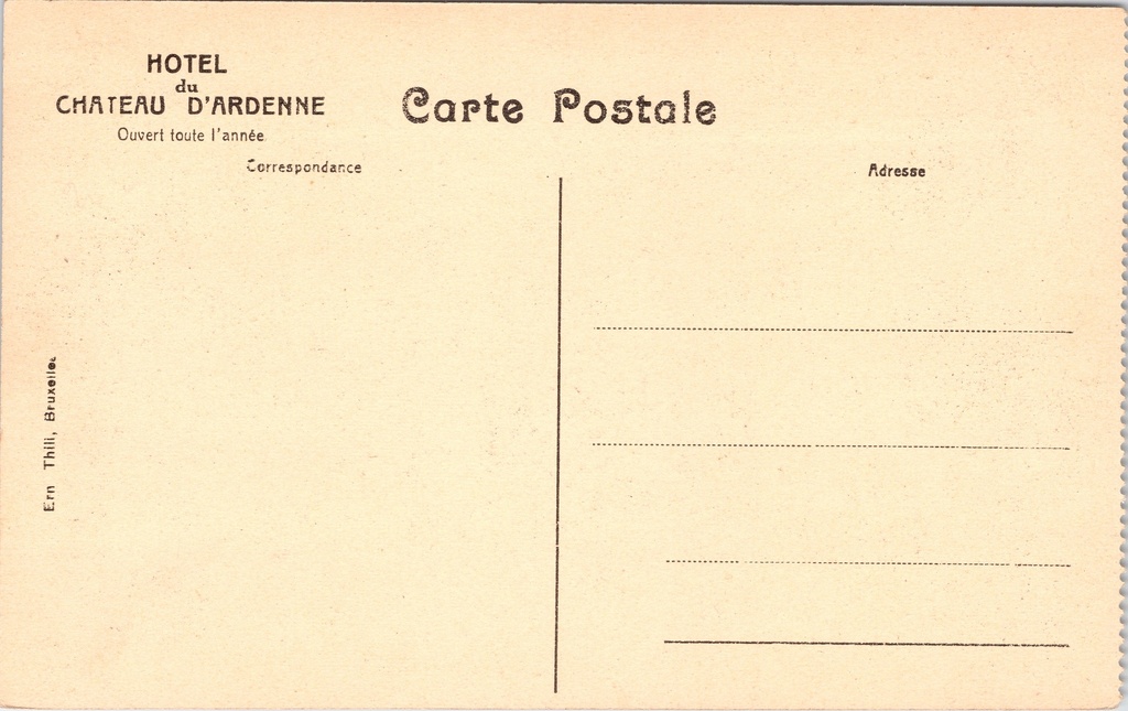 Houyet - "Château d'Ardenne 4 Tennis-courts" - Tennisterreinen van het Château – achterzijde van de originele postkaart