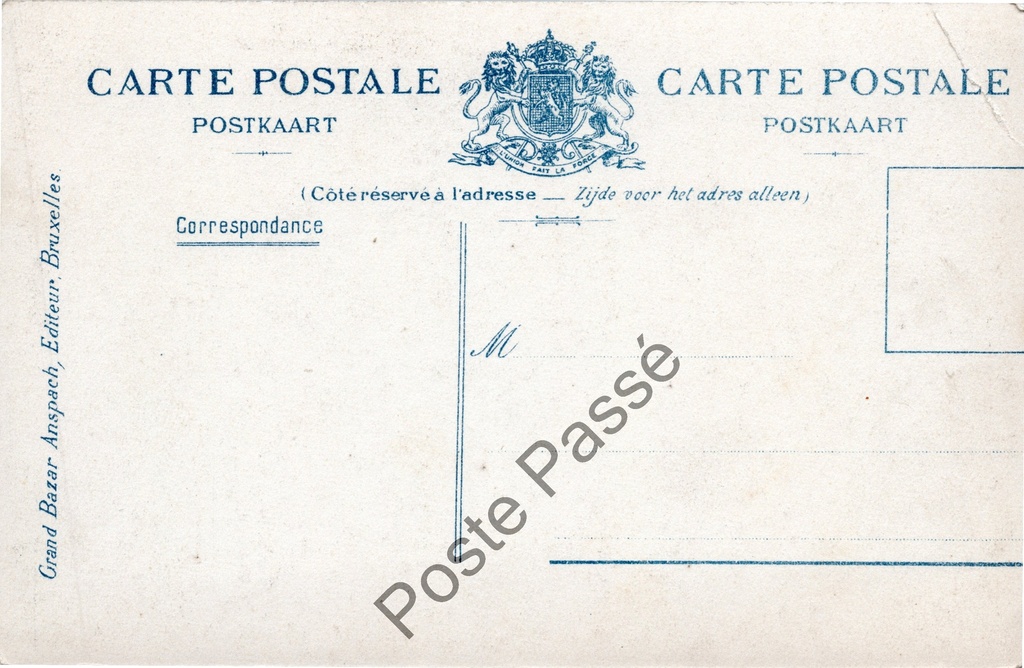 Brussel - "Square du Petit Sablon" - Klein Zavel Square – achterzijde van de originele postkaart