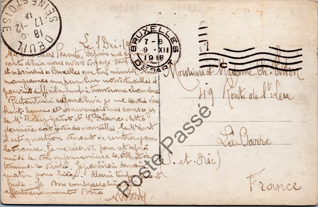Brussel - "La grand Place et la Maison du Roi" - Grote Markt met Broodhuis – achterzijde van de originele postkaart