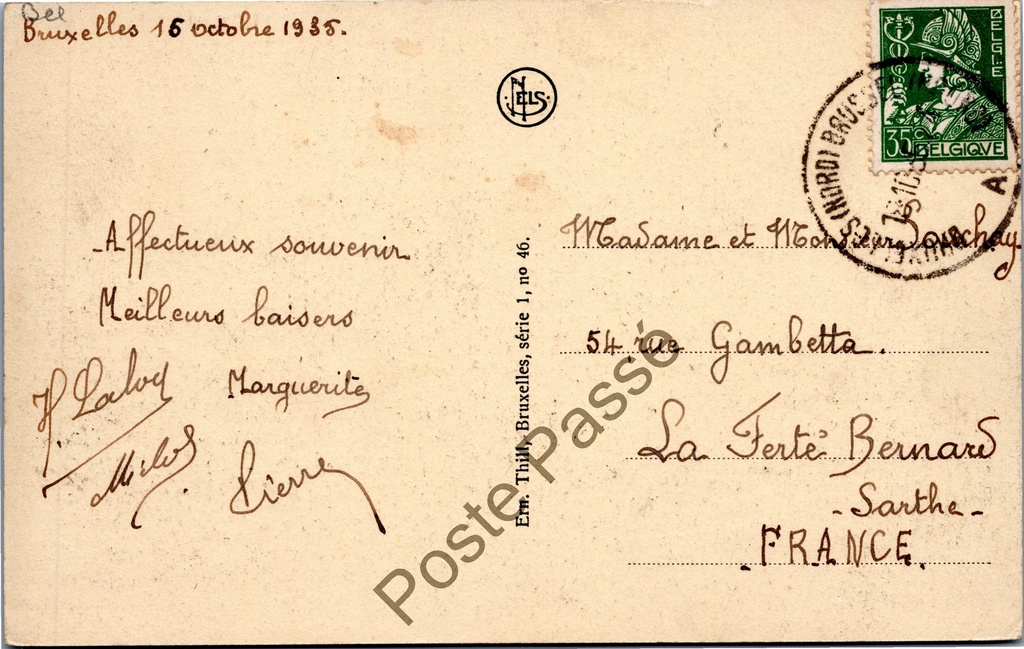 Brussel - "Eglise Sainte-Marie" - Sint-Mariakerk – achterzijde van de originele postkaart
