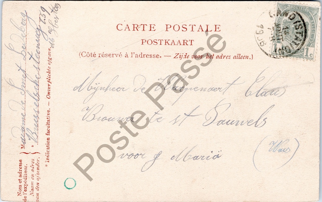 Sint-Amandsberg - "MONT-SAINT-AMAND (Gand). - Béguinage. - Plaine Sainte-Begge." – originele postkaart, afbeelding 2