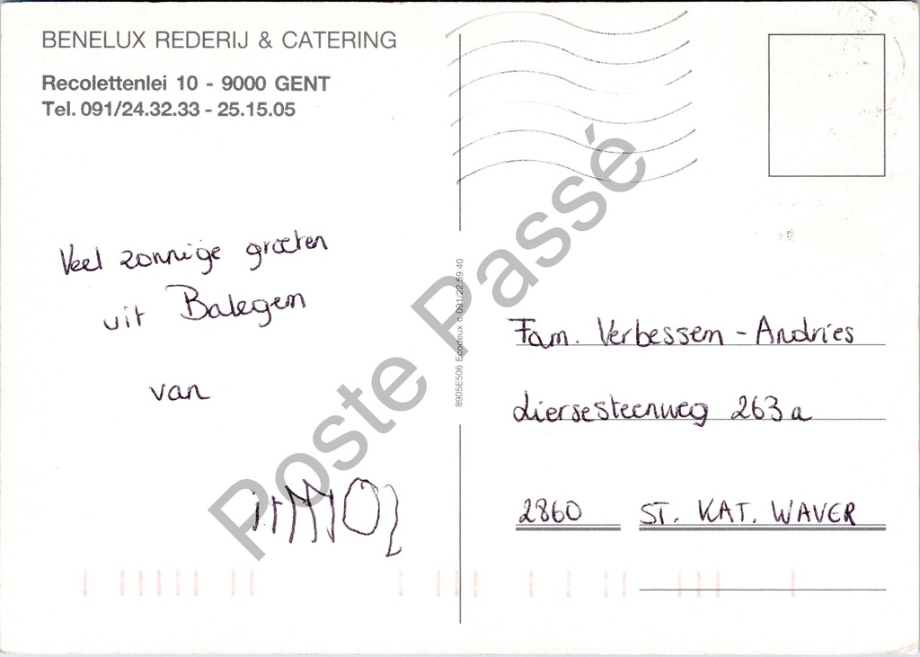 Gent - "BENELUX ••• GENT" - Rondvaartboot Benelux op de Leie – originele postkaart, afbeelding 2