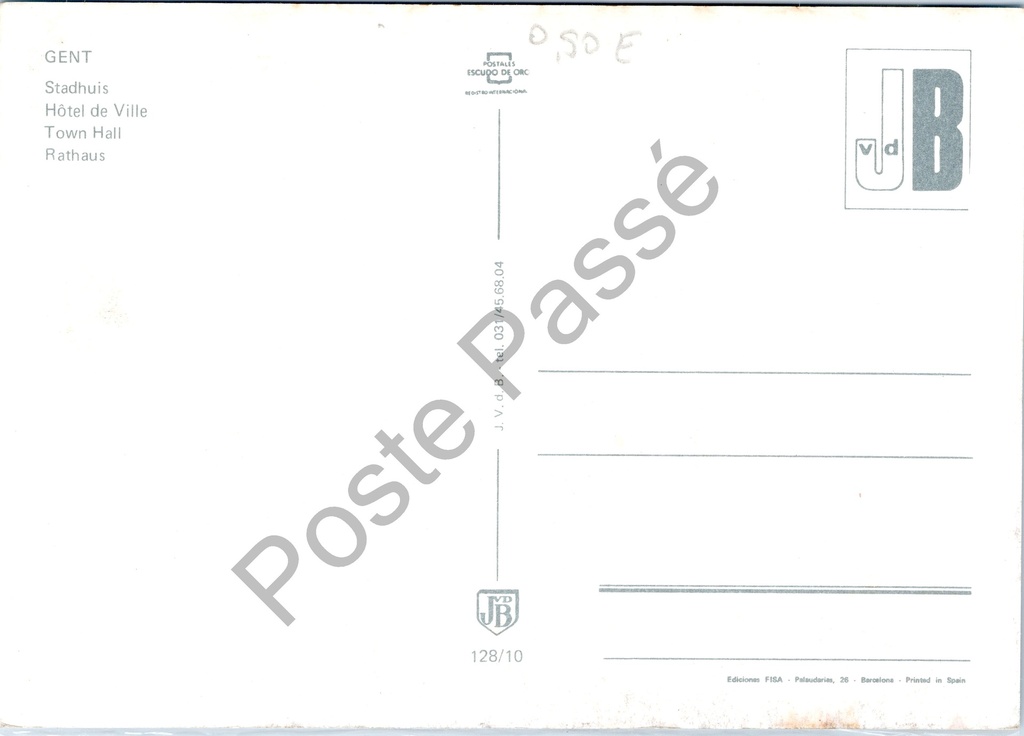 Gent - "Stadhuis" - Stadhuis van Gent – originele postkaart, afbeelding 2