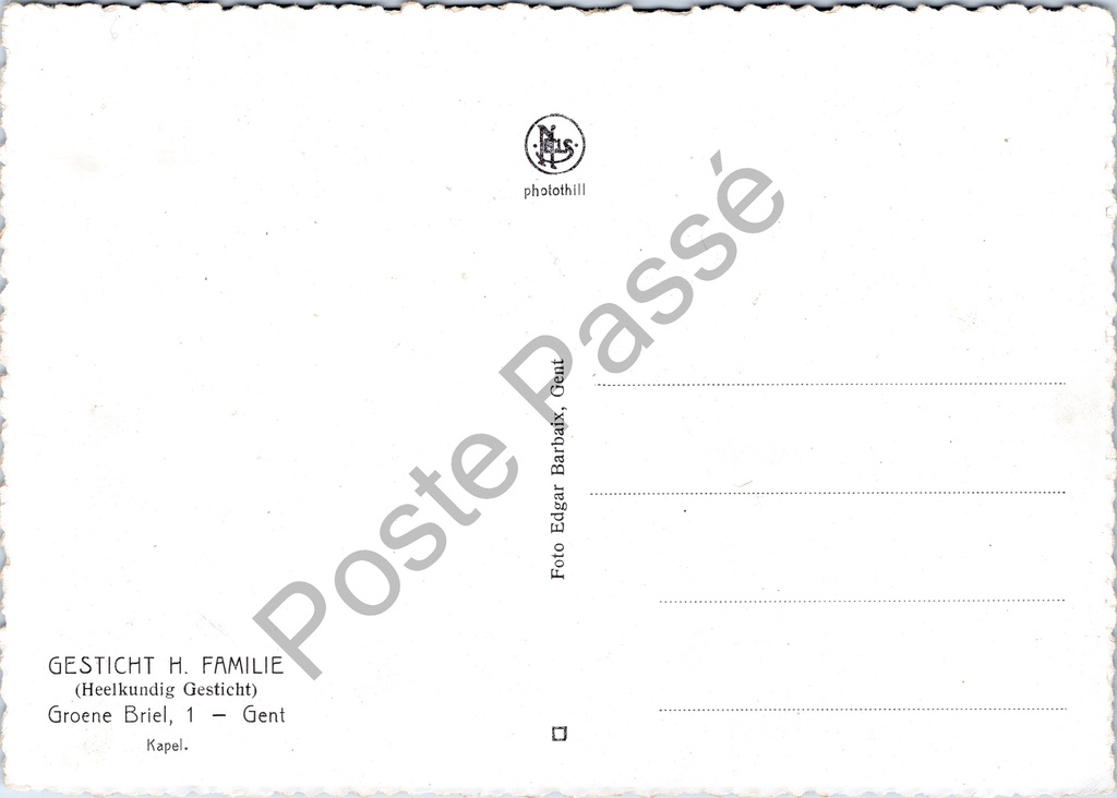 Gent - "Kapel." - Interieur kapel Gesticht Heilige Familie – originele postkaart, afbeelding 2