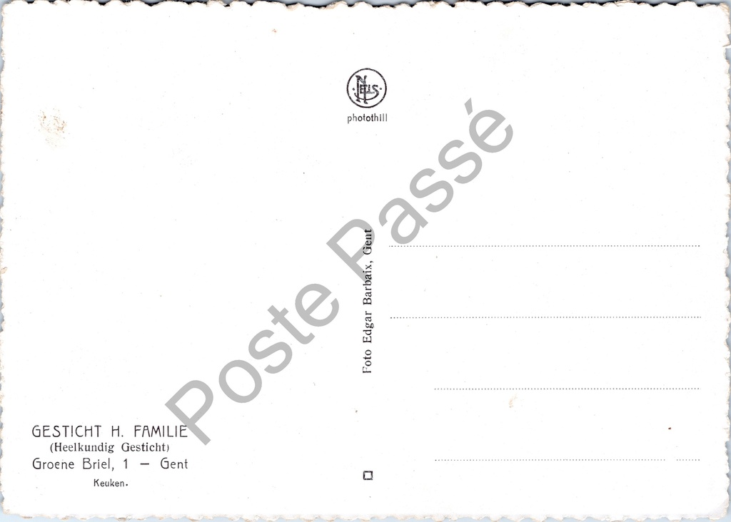 Gent - "Gesticht H. Familie - Keuken" - Keuken van het Chirurgisch Gesticht Heilige – originele postkaart, afbeelding 2