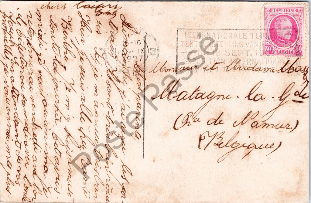Gent - "Gand. — L'Eglise St. Nicolas et le Beffroi" - Sint-Niklaaskerk en Belfort – achterzijde van de originele postkaart