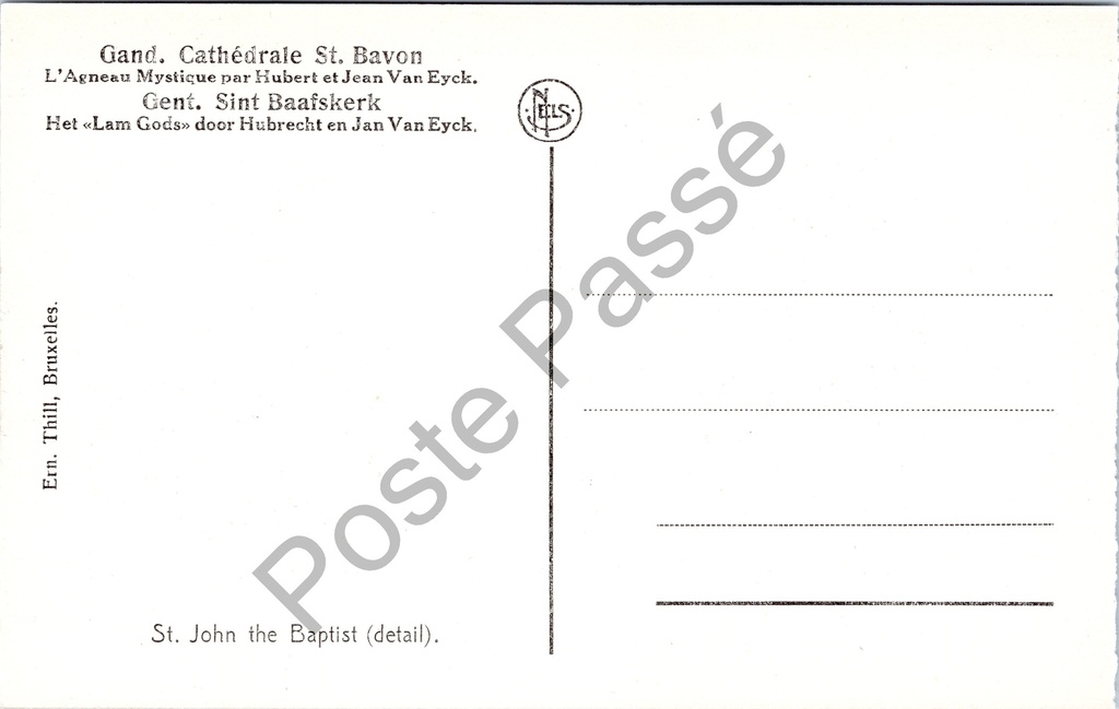 Gent - "Saint Jean-Baptiste (détail). - Sint Jan-Baptist." - Detail – achterzijde van de originele postkaart
