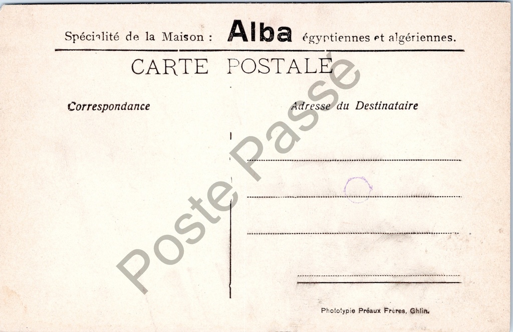 Gent - "Exposition de Gand 1913 - Stand de Fabrication des Cigarettes ALBA" - Stand – achterzijde van de originele postkaart