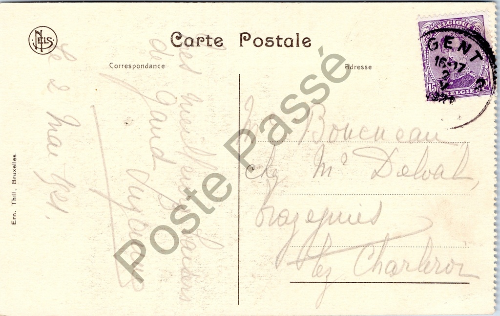 Gent - "Coin des rues de Brabant et de Flandre" - Hoek Brabantstraat en Vlaanderenstraat – originele postkaart, afbeelding 2