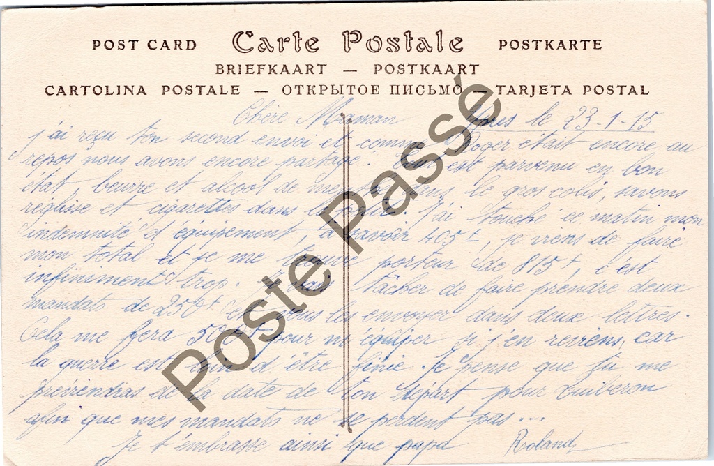 Ieper - "Côté sud de la Cathédrale Saint-Martin après le bombardement" - Zuidkant – originele postkaart, afbeelding 2