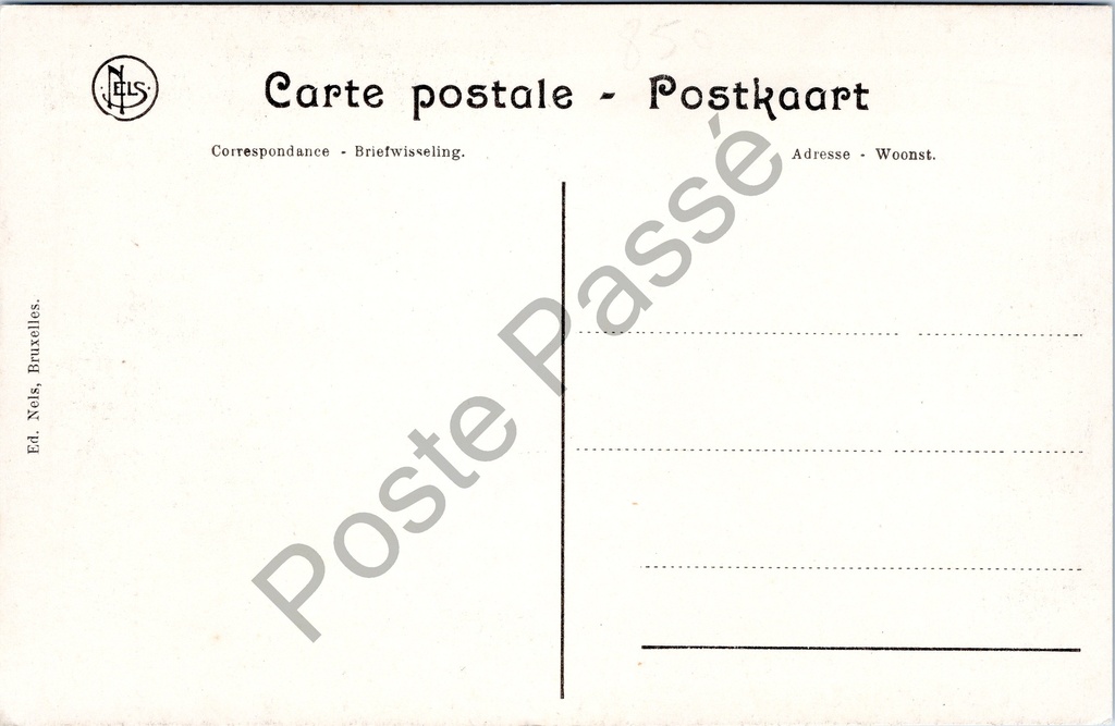 Saffelaere - "Pensionnat des Soeurs de Charité. Saffelare - Kostschool der Zusters – achterzijde van de originele postkaart