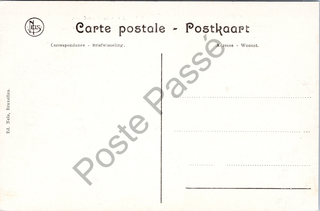 Saffelaere - "Kostschool der Zusters van Liefde. Saffelaere - Hof van het H. Hart." – achterzijde van de originele postkaart