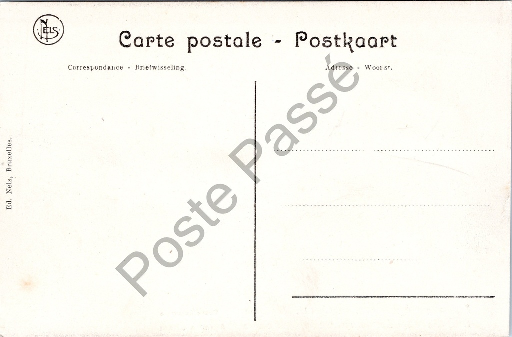 Saffelaere - "Kostschool der Zusters van Liefde. Saffelaere - Algemeen uitzicht" – achterzijde van de originele postkaart