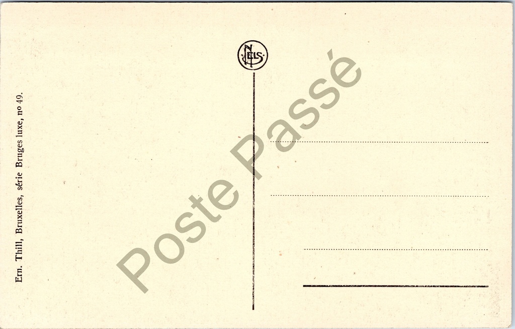 Brugge - "Pont du Béguinage. Begijnhofbrug." - Brug aan het Begijnhof – achterzijde van de originele postkaart