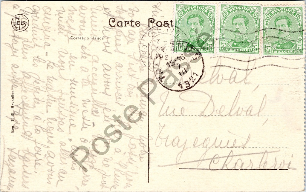 Gent - "Gand. Château des Comtes - Panorama vu de la plate-forme du Donjon." - Panorama – originele postkaart, afbeelding 3