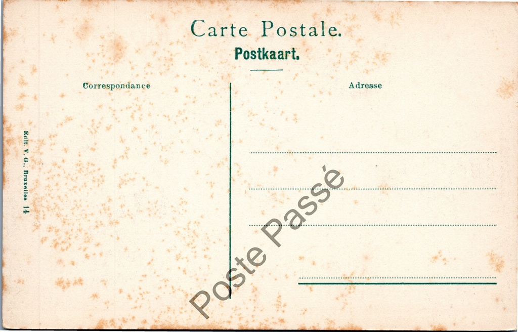 Brussel - "Palais de la Nation" - Paleis der Natie met vijver – achterzijde van de originele postkaart
