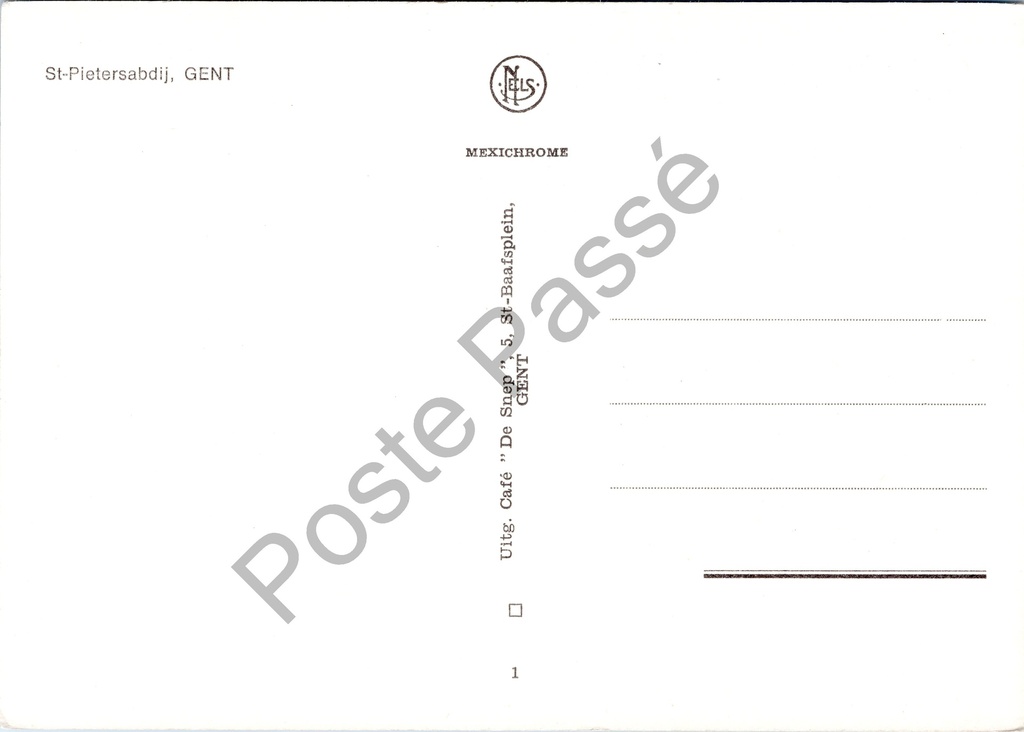 Gent - "St-Pietersabdij, GENT" - Sint-Pietersabdij met bloementapijt – originele postkaart, afbeelding 3