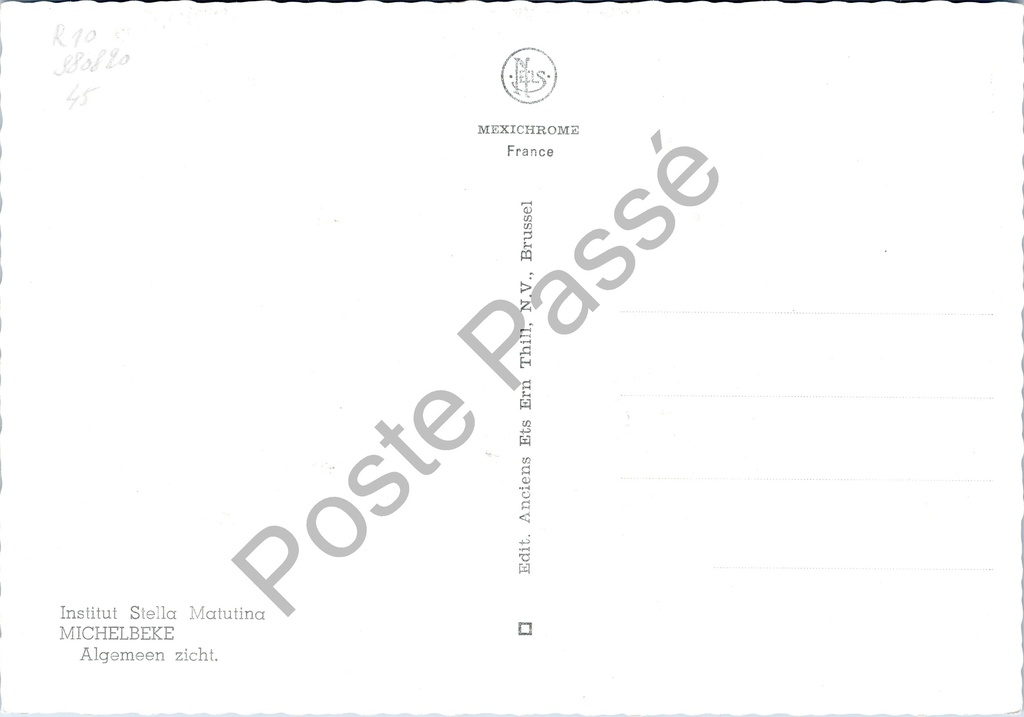 Michelbeke - "Institut Stella Matutina" - Algemeen zicht instituut – achterzijde van de originele postkaart