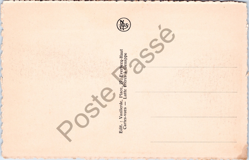 Everbecq-Haut - "Rue Maandag" - Maandagstraat – achterzijde van de originele postkaart