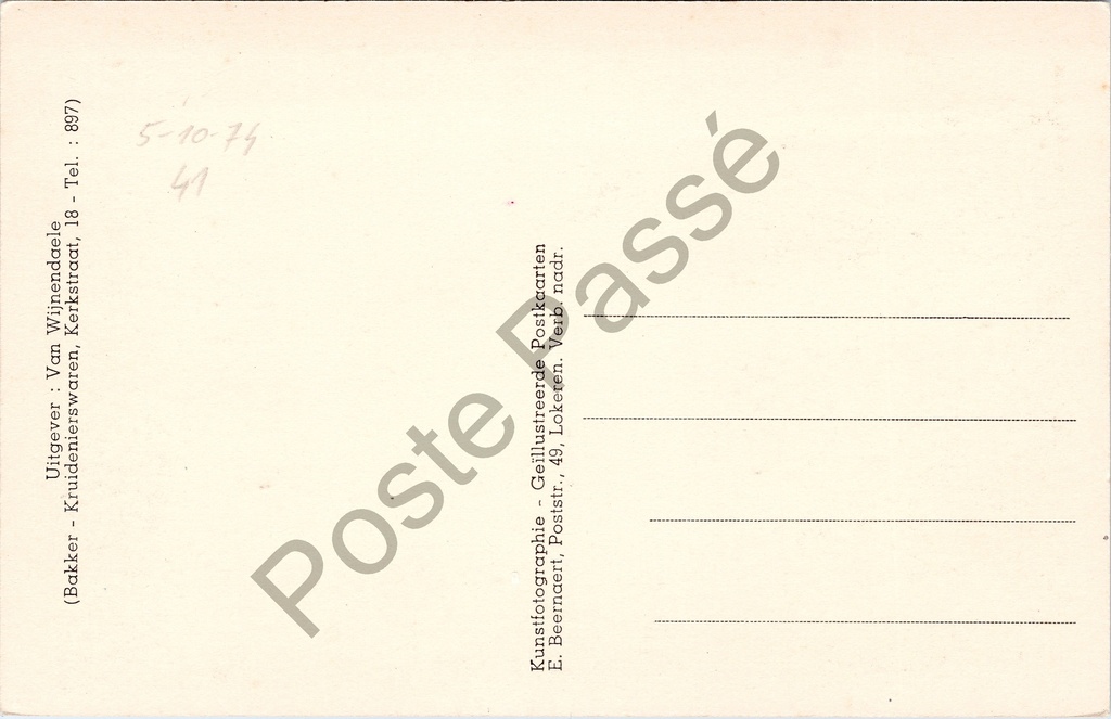Goeferdinge - "Klooster - Le Couvent" - Klooster van Goeferdinge – achterzijde van de originele postkaart
