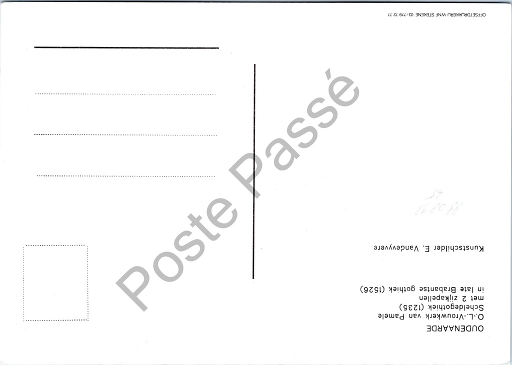 Oudenaarde - "O.-L.-Vrouwkerk van Pamele" - Onze-Lieve-Vrouwekerk van Pamele – achterzijde van de originele postkaart