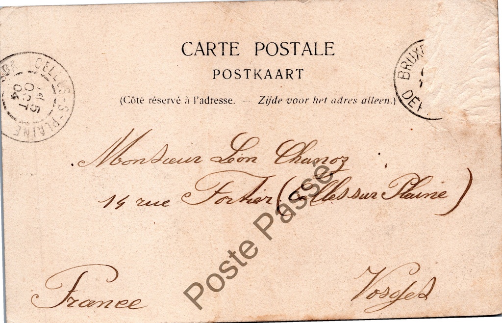 Brussel - "Le Palais des Nations" - Paleis der Naties – achterzijde van de originele postkaart