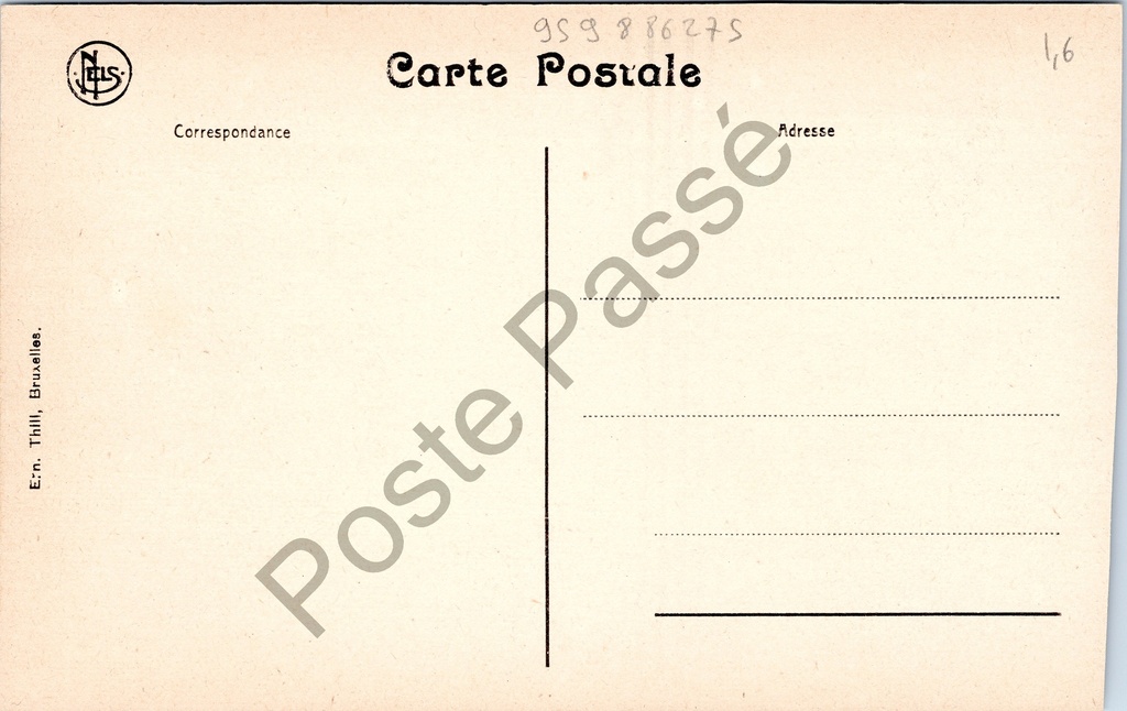 Dinant - "Rue des Tanneurs" - Looiersstraat, oorlogsruïnes 1919 – achterzijde van de originele postkaart