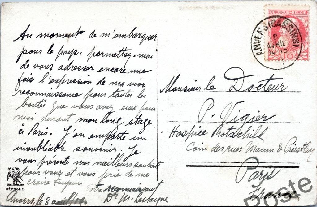 Antwerpen - "Anvers — Musée du Steen | Antwerpen — Het Steen" - Middeleeuws kasteel – achterzijde van de originele postkaart