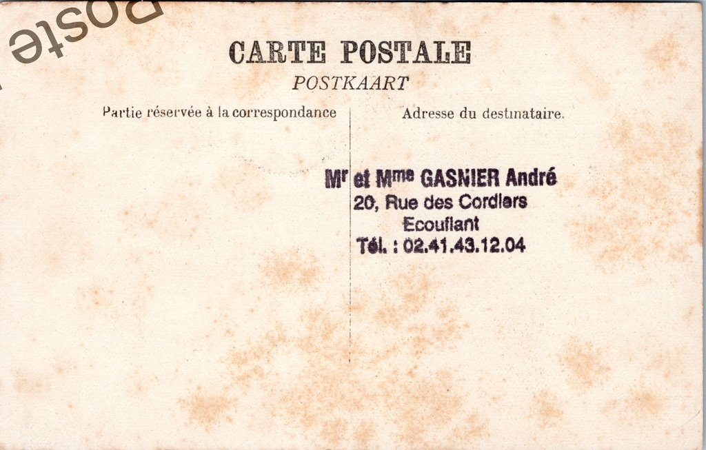 Antwerpen - "La Statue Carnot" - Standbeeld van Generaal Carnot – achterzijde van de originele postkaart