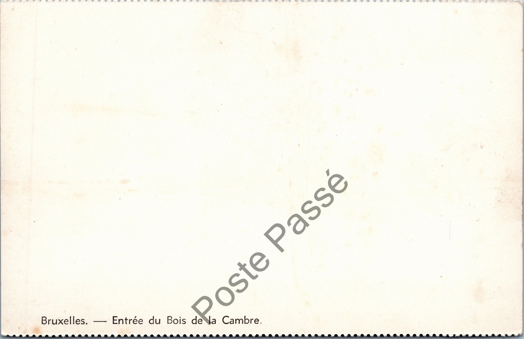 Brussel - "Entrée du Bois de la Cambre" - Ingang Ter Kamerenbos – achterzijde van de originele postkaart